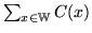 $ \sum_{x \in \mathbb{W}} C(x)$