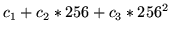 $\displaystyle c_1 + c_2*256 + c_3*256^2
$