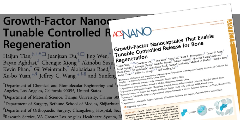 Growth-Factor Nanocapsules That Enable Tunable Controlled Release for Bone Regeneration